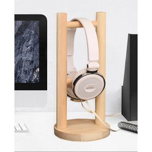 wooden headphone holder